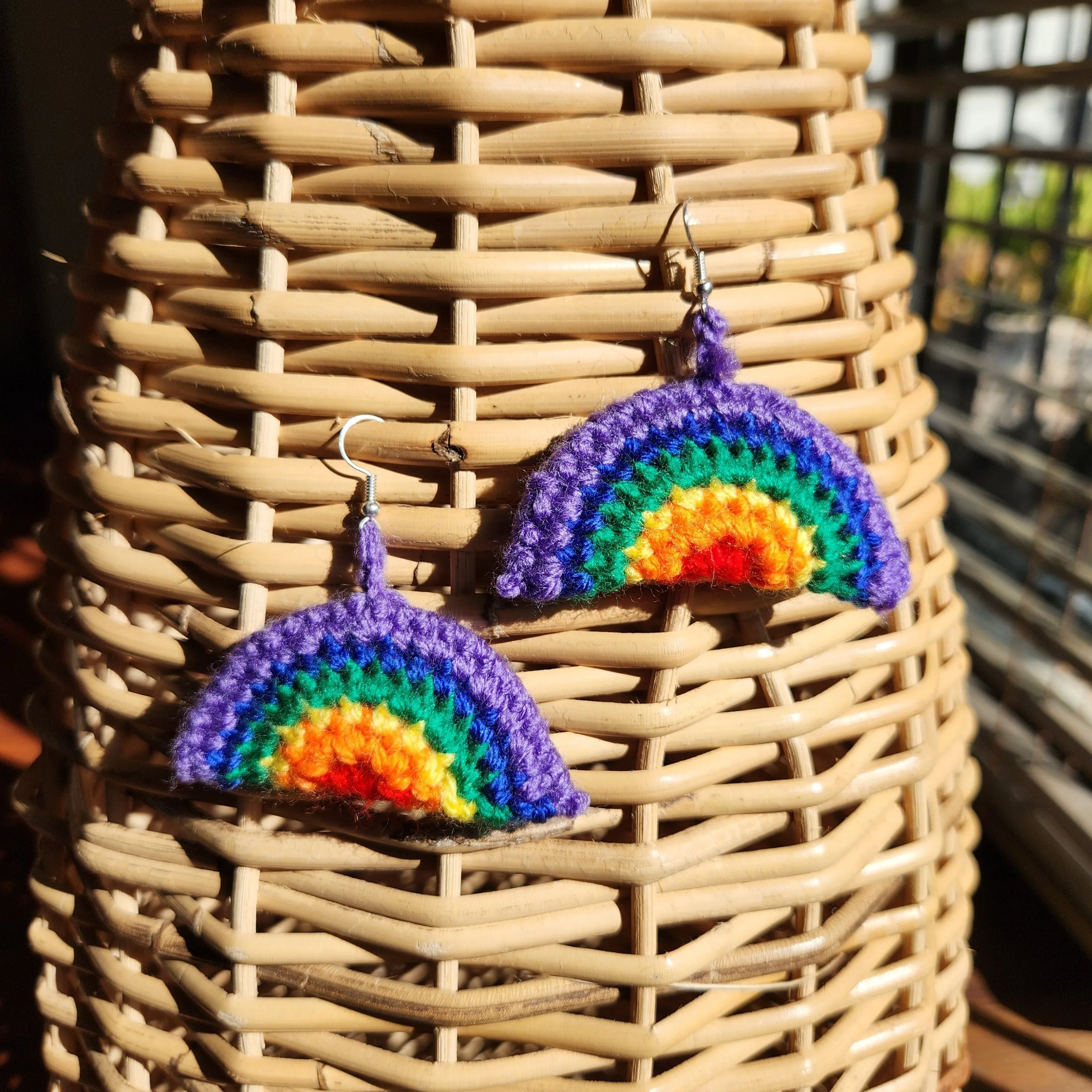 Rainbow Crochet Earrings