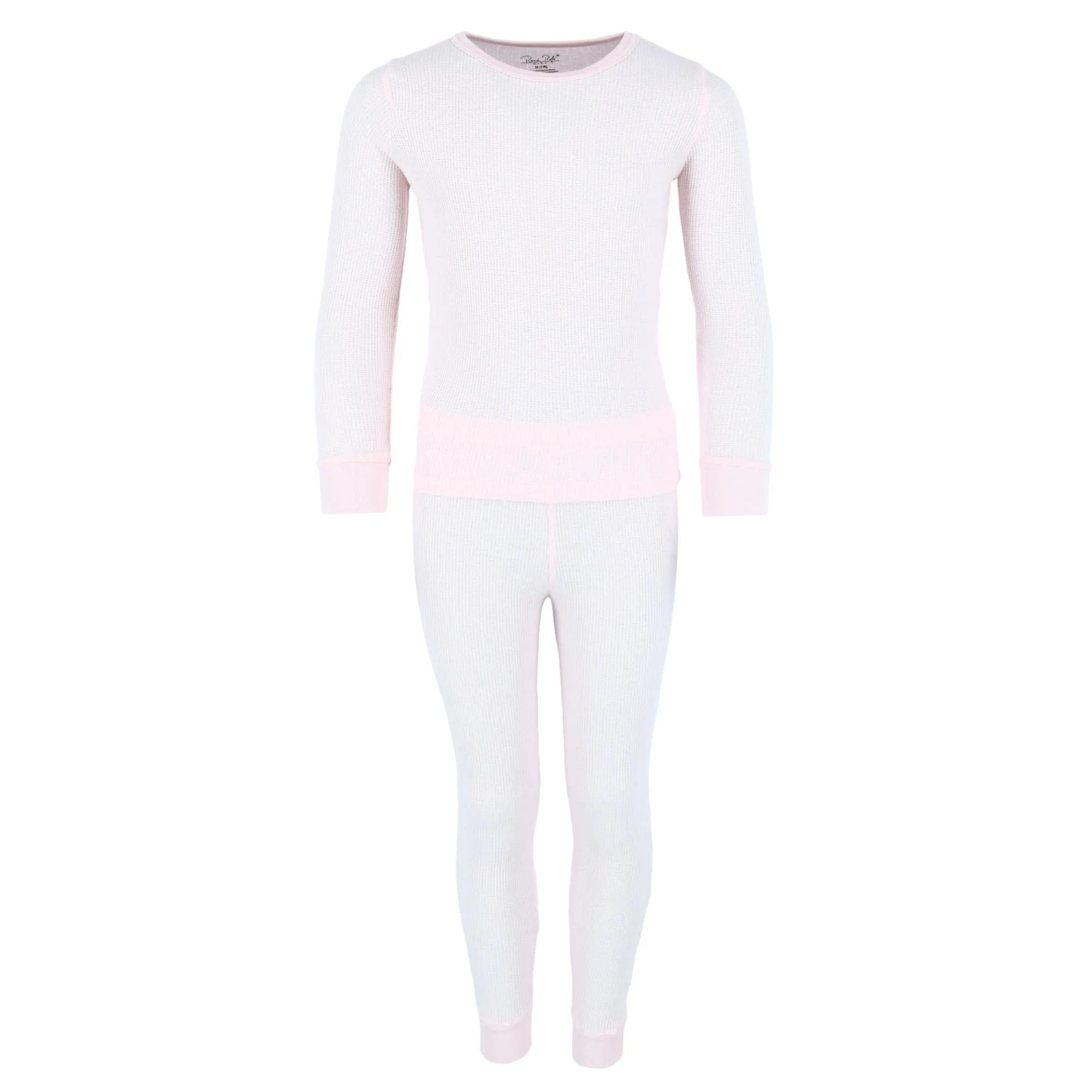 Rene Rofe Girl's Waffle Thermal Long Underwear 2-Piece Set