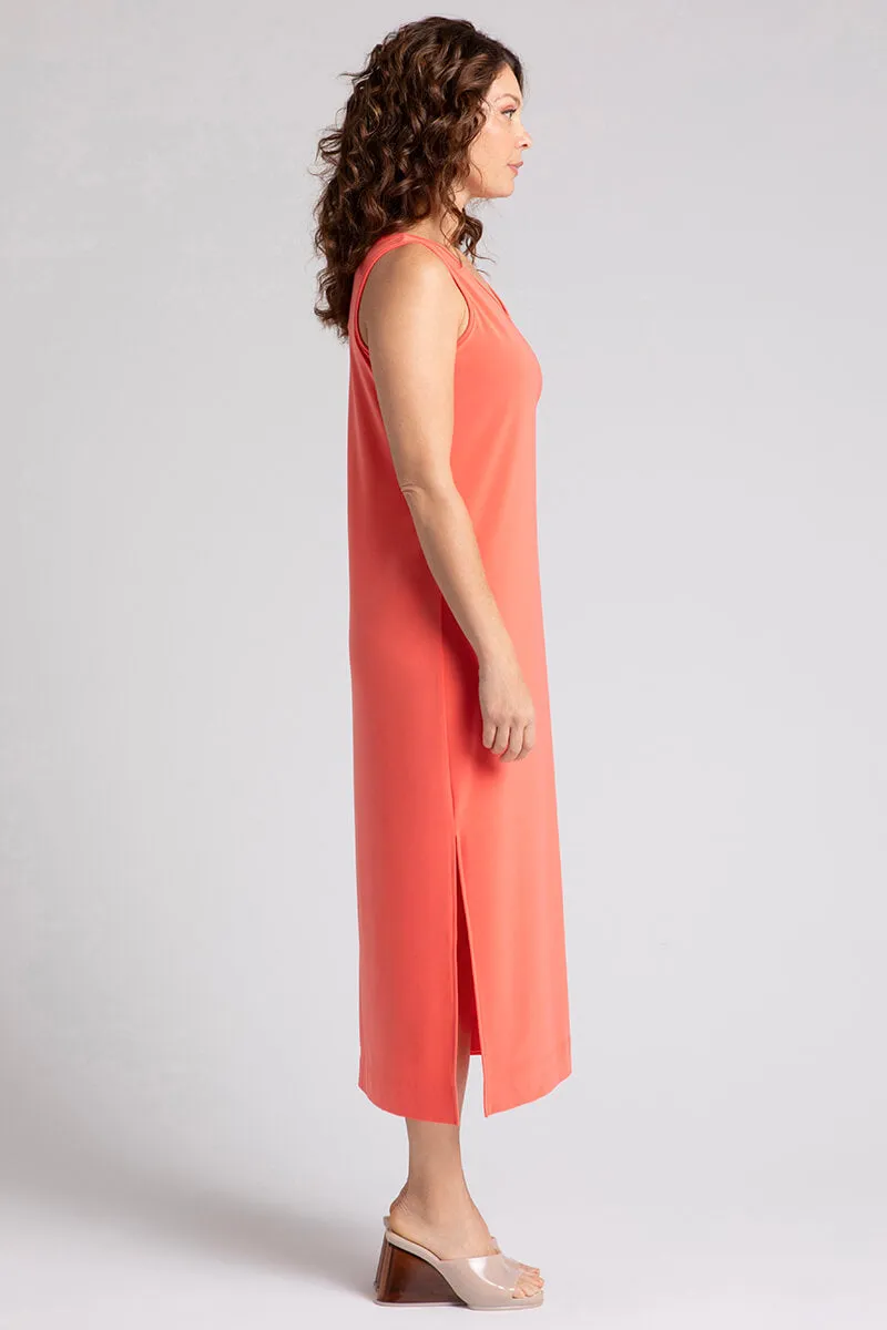 Reversible Slit Tank Dress | Coral