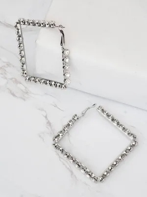 Rhomb Studded Hoops