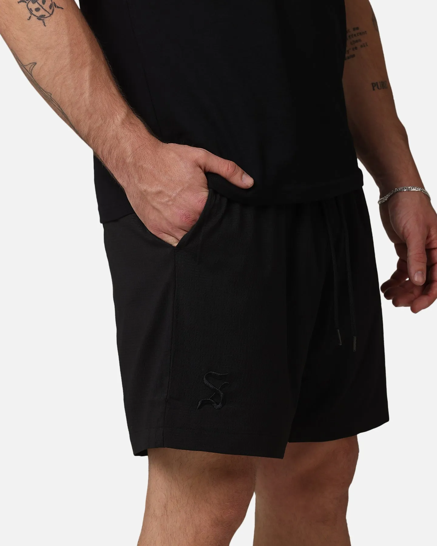 Saint Morta Gothic Walk Shorts Black