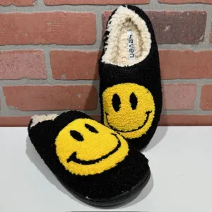 Slipper - Smiley - Black And Yellow Face