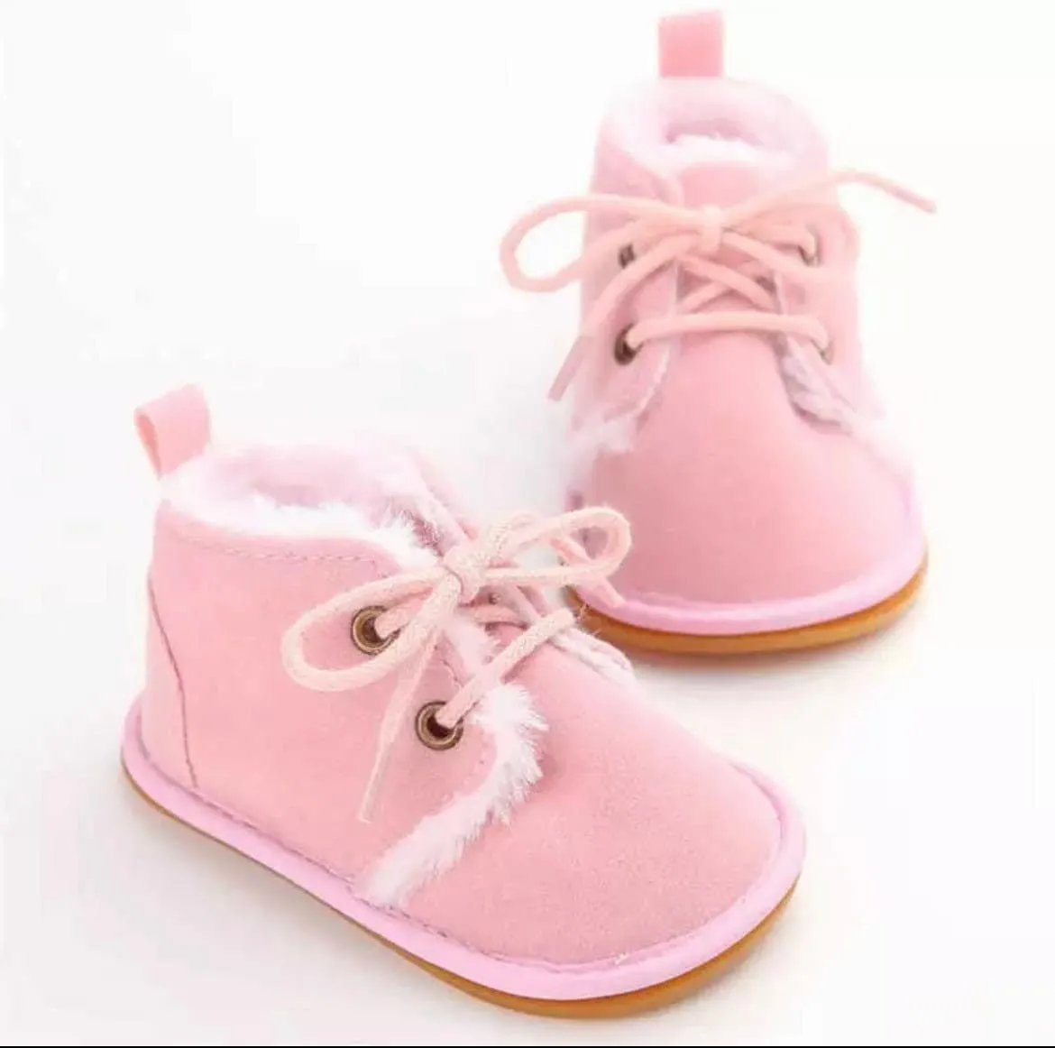 Suede Baby Boots with Fur