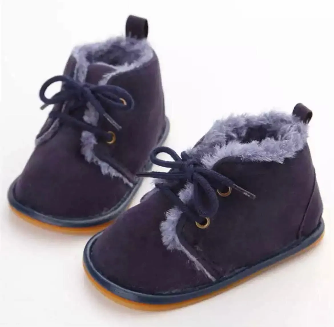 Suede Baby Boots with Fur