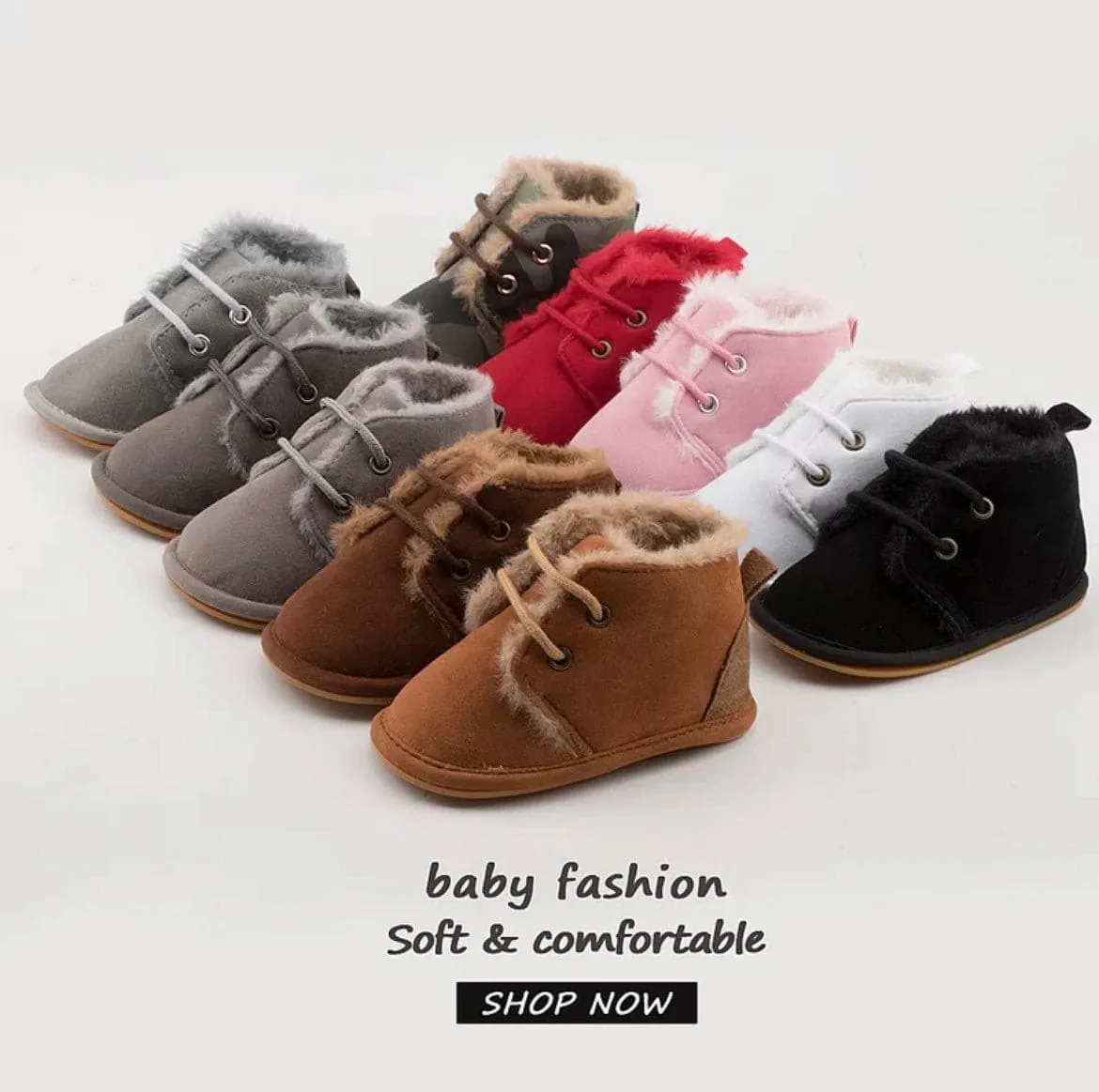 Suede Baby Boots with Fur