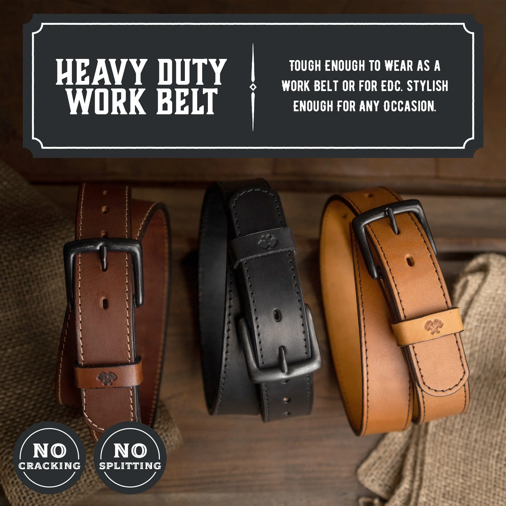 The All American Stitched Leather Belt