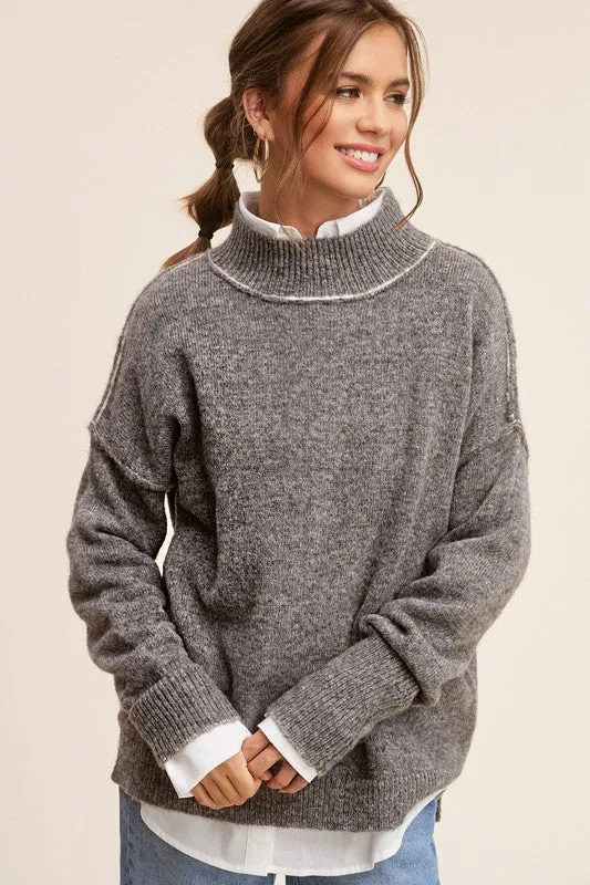 Turtle Neck Oversized Long-sleeved Ella Sweater