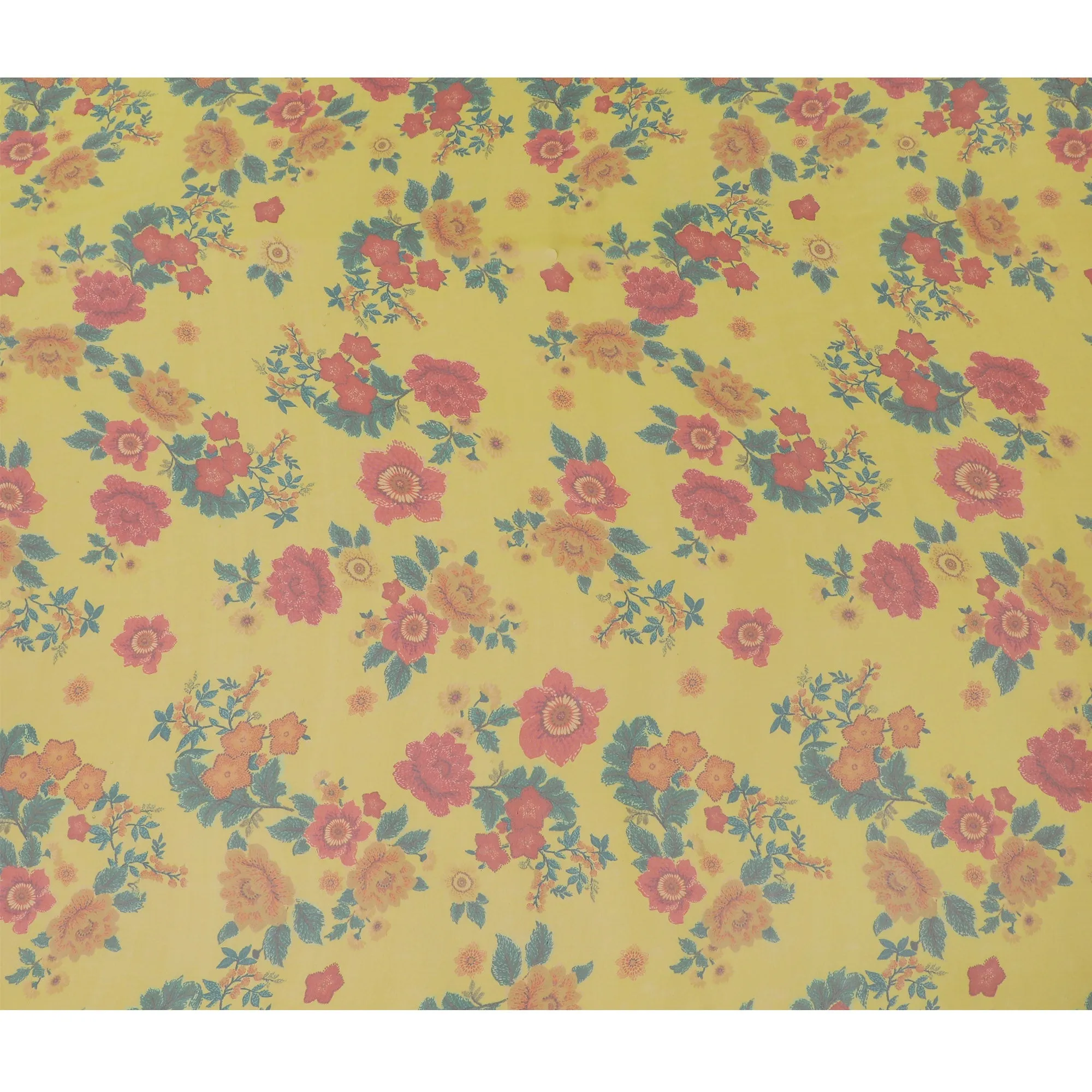 Vibrant Sunshine Yellow Floral Silk Chiffon Fabric, 110cm Width – Perfect for Summer Dresses and Scarves-D20094