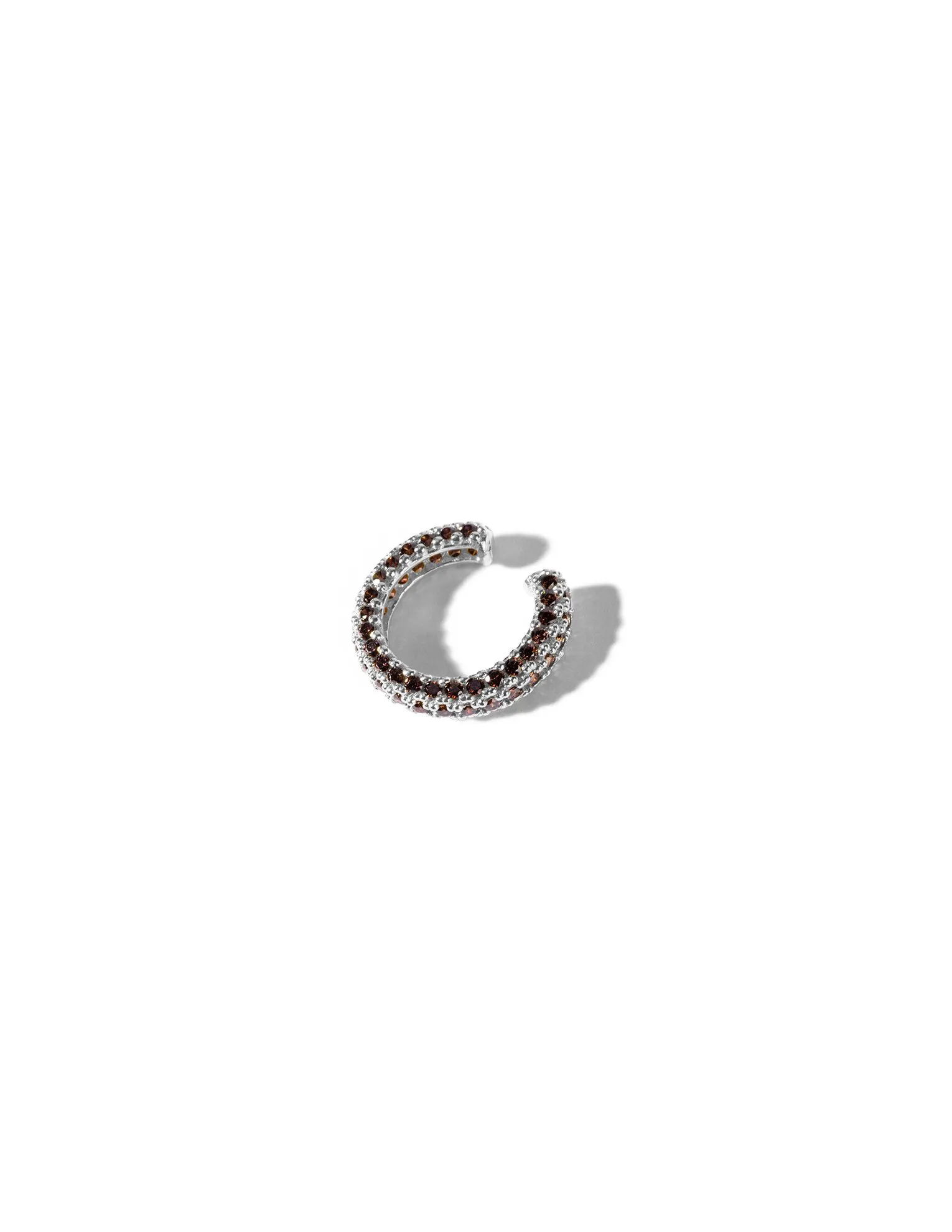 Viv Smokey Pavé Cuff Earring <br> Silver