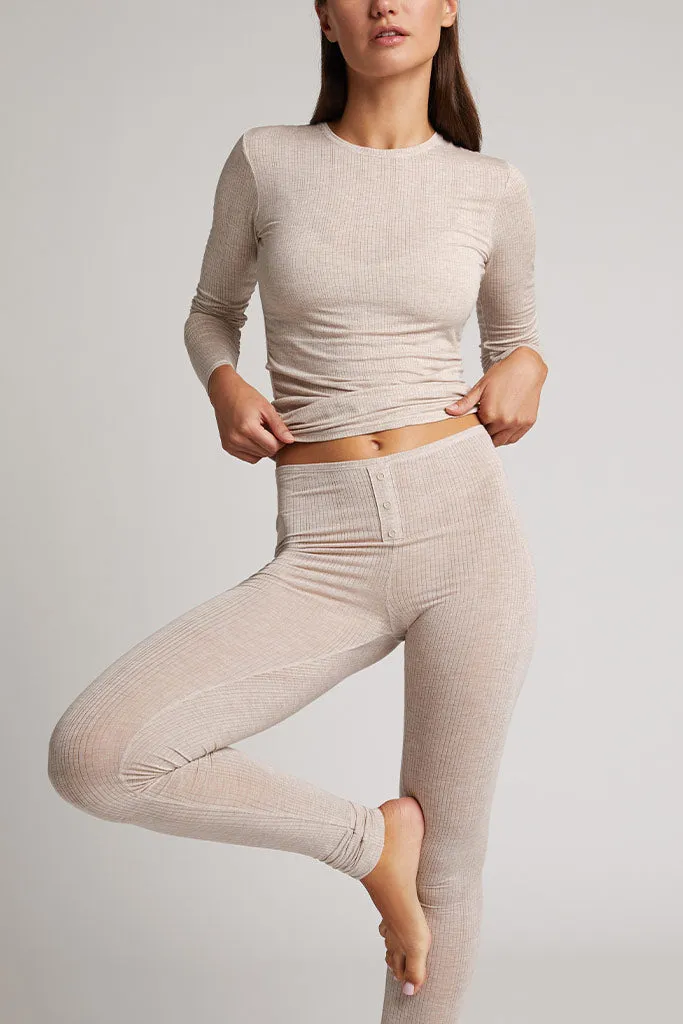 Whipped Long Underwear in Sand