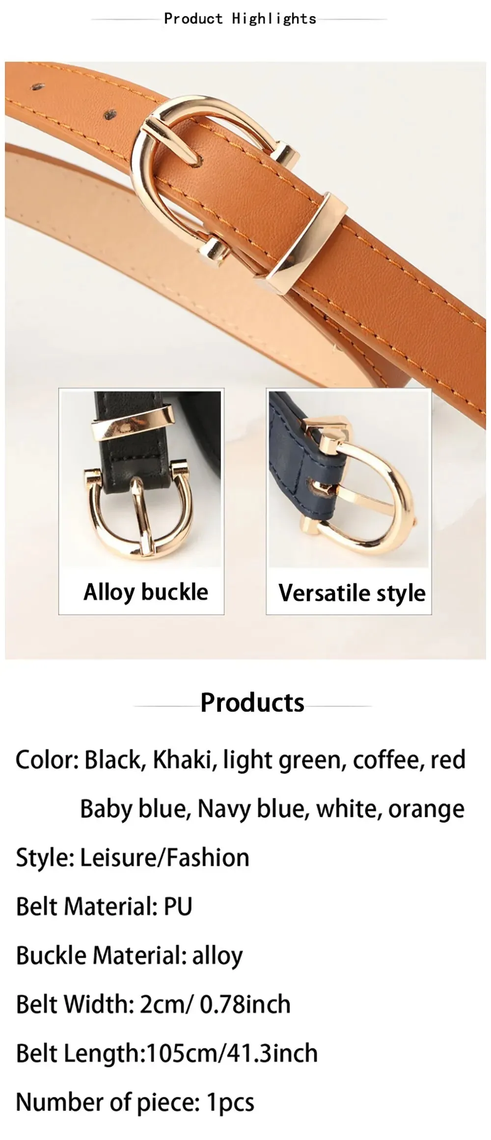 Women's Belt Trend Needle Buckle Casual Belt Genuine Soft Belt Paired with Jeans Belt PU Cheap Belt Multiple Colors Available